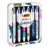 BIC 9926071 stylo à bille Noir, Bleu, Vert, Rouge Stylo à bille rétractable avec clip Moyen 6 pièce(s)