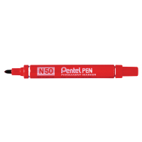 Pentel N 50 marcador permanente Punta redonda Rojo 12 pieza(s)