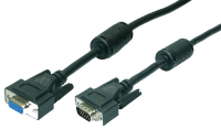 LogiLink VGA M/F 15m kabel VGA VGA (D-Sub) Czarny