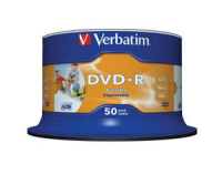 Verbatim DVD-R Wide Inkjet Printable No ID Brand 4,7 GB 25 dB