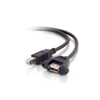 C2G 3ft USB 2.0 A Female to B Male Panel Mount Cable cavo USB 0,9 m USB A USB B Nero