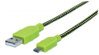 Manhattan 394062 USB Kabel 1 m USB 2.0 USB A Micro-USB B Schwarz, Grün