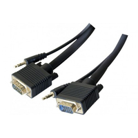 CUC Exertis Connect 137212 câble vidéo et adaptateur 3 m VGA (D-Sub) + 3,5 mm Noir