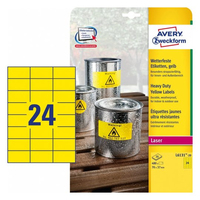 Avery L6131-20 étiquette à imprimer Jaune Imprimante d'étiquette adhésive