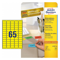 Avery L4793-20 étiquette à imprimer Jaune Imprimante d'étiquette adhésive