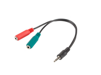 Lanberg AD-0023-BK cable de audio 0,2 m 3,5mm 2 x 3.5mm Negro