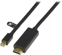 Deltaco DP-HDMI104 video cable adapter 1 m Mini DisplayPort HDMI Black