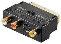 Goobay 50499 tussenstuk voor kabels SCART 3x RCA / Mini-DIN 4 Zwart