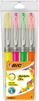 BIC 950470 markeerstift 4 stuk(s) Borstelpunt Groen, Oranje, Roze, Geel