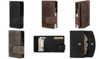 CLICKSAFE Porte-monnaie avec porte-cartes, cuir Hunter, noir (5318109)