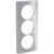 Odace Touch, plaque Aluminium brossé avec liseré Blanc 3 postes verticaux 57mm (S520816J)