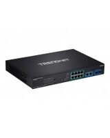 TRENDnet TPE 3012LS Switch Smart 8 x 10/100/1000 PoE+ + 2 x Kombi-Gigabit-SFP an Rack montierbar 110 W
