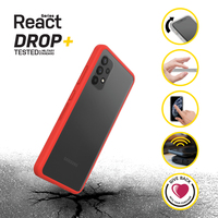 OtterBox React - Funda Protección mejorada para Samsung Galaxy A32 - Power Red - clear/Red - ProPack - Funda