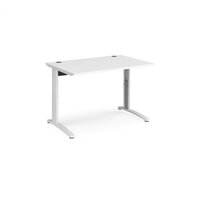 TR10 height settable straight desk 1200mm x 800mm - white frame and white top