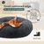 BLUZELLE Orthopedic Dog Bed for Small Dogs & Cats, 20" Donut Dog Bed Memory Foam Washable, Round Plush Dog Pillow Fluffy Cat Bed Cat Pillow, Calming Pet Mat No-Skid Dark Grey