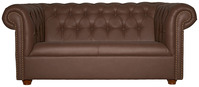 2-Sitzer Sofa Chesterfield inkl. Füßen; 167x97x72.5 cm (BxTxH); Sitz braun,