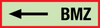 Brandschutzschild - BMZ, Rot/Schwarz, 7.4 x 21 cm, Folie, Selbstklebend, B-7582