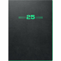 Buchkalender 796 A5 1 Woche/2 Seiten PU-Einband flexibel schwarz/neon 2025