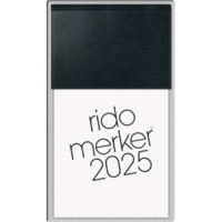 Tischkalender Merker 10,8x20,1cm Kunststoff schwarz 2025