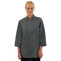 Chef Works Unisex Chefs Jacket in Grey - Polycotton with 3/4 Sleeve - M