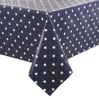 Polka Dot Tablecloth in Navy Blue Made of PVC 1370x 1370mm / 54x 54"