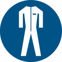 Sicherheitskennzeichnung - Schutzkleidung benutzen, Blau, 10 cm, Kunststoff