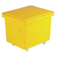 Slingsby 90 Litre nesting plastic container trucks with lids, yellow