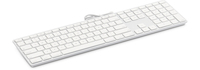 KB-1243 - Full-size (100%) - USB - QWERTY - Aluminium - White