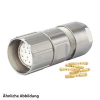 7.999.112.61K HUMMEL SET inkl. Kontakte M23 Signal Kabelsteckverbinder, Crimpeinsatz gerade Polzahl 12-pol., Buchse