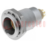 Connector: circular; 0B; socket; female; PIN: 6; soldering; 2.5A