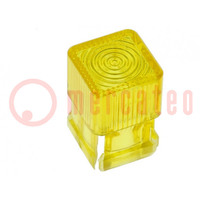 Lente per LED; quadrato; giallo; 5mm