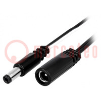 Cable; 2x0.5mm2; DC 5,5/2,1 plug,DC 5,5/2,1 socket; straight