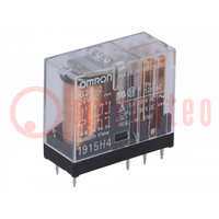 Relay: electromagnetic; DPDT; Ucoil: 24VDC; Icontacts max: 5A; PCB