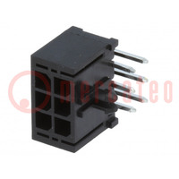 Socket; wire-board; male; MF30; 3mm; PIN: 6; THT; PCB snap; 5A; tinned
