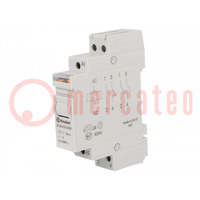 Relay: installation; bistable,impulse; NC + NO; Ucoil: 12VAC; 16A