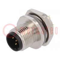 Conector: M12; tomacorriente; PIN: 5; macho; código B-Profibus