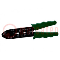 Tool: multifunction wire stripper and crimp tool; Wire: round