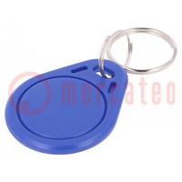 RFID sleutelhanger; ISO/IEC14443-3-A; plastic; blauw; 13,56MHz