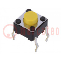 Microswitch TACT; SPST; Pos: 2; 0.05A/12VDC; THT; 5.1N; 6x6x3.5mm
