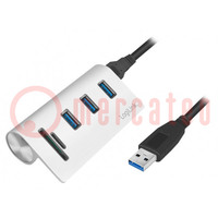 Hub USB; USB A-Buchse x3,USB A-Stecker,USB B micro-Buchse