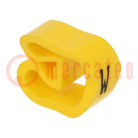 Markierungen; Kennzeichnung: W; 8÷16mm; PVC; gelb; -30÷80°C; CLI C