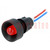 Lámpara indicadora: LED; cóncava; rojo; 12VDC; 12VAC; Ø13mm; IP40