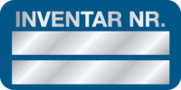 Inventaretiketten - INVENTAR NR., Blau, 19 x 38 mm, Polyester, Silber, B-969