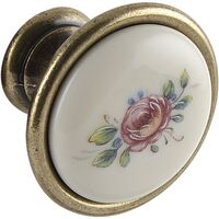 Produktbild zu Rose gomb ø 34 mm, porcelán/antik rezezett