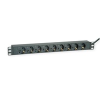 ROLINE PDU Rack-be, 8x Schuko, C14, fekete, 2 m