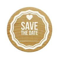 WOODIES W03006 TAMPON SAVE THE DATE, BOIS, 3,4 X 3,4 X 3,5 CM