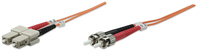Intellinet Fiber Optic Patch Cable, OM1, ST/SC, 10m, Orange, Duplex, Multimode, 62.5/125 µm, LSZH, Fibre, Lifetime Warranty, Polybag
