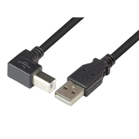 Techly ICOC U-AB-30-ANG USB kábel 3 M USB 2.0 USB A USB B Fekete