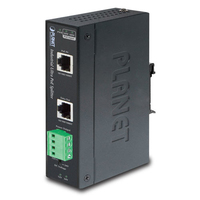 Planet IPOE-171S hálózati elosztó Fekete Ethernet-áramellátás (PoE) támogatása