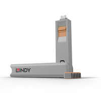 Lindy 40428 port blokkoló Portblokkoló kulcs USB C-típus Szürke, Narancssárga 4 dB